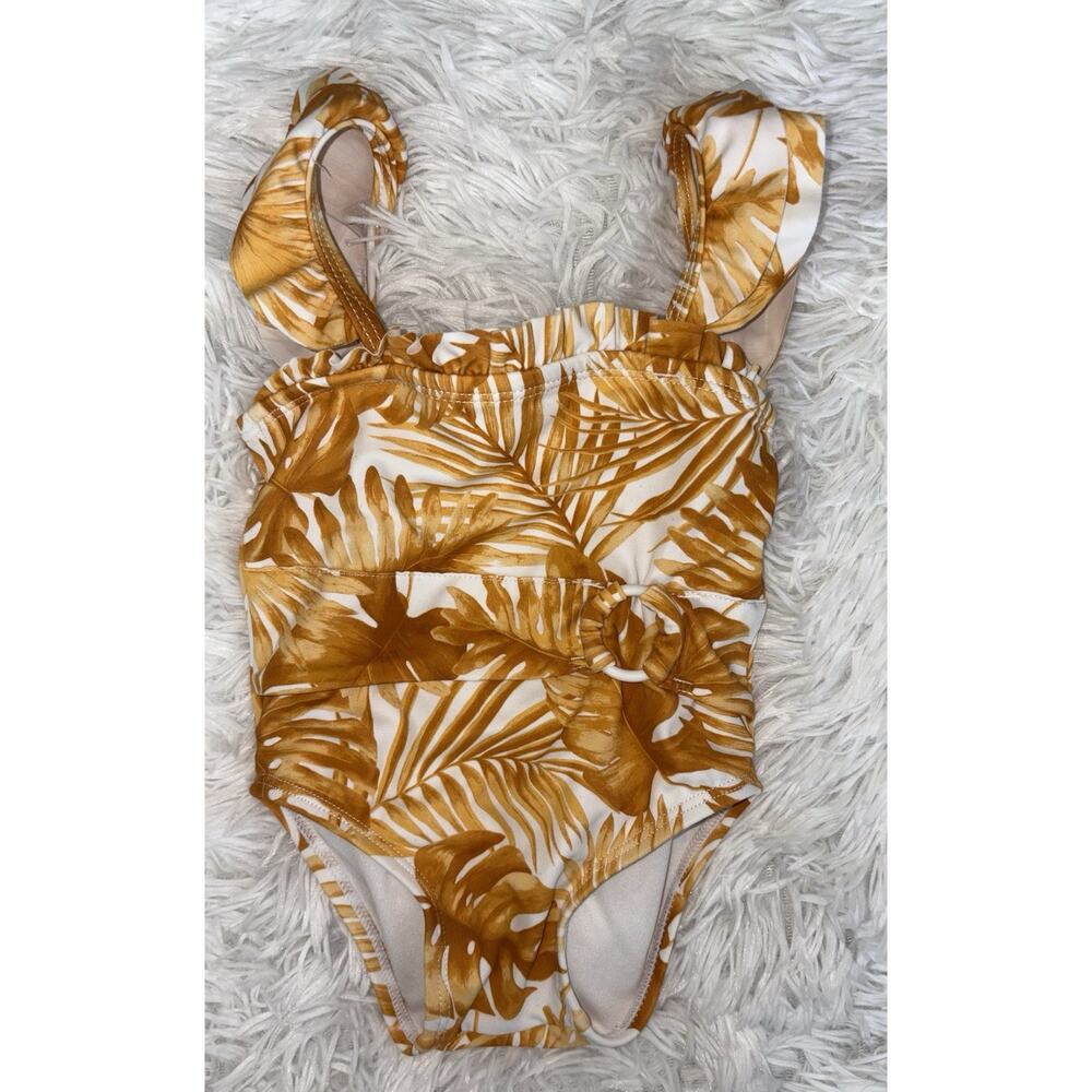 Janie & Jack Girls 6/12 Mo. Tropical Leaf One Pc. Swimsuit. Exc. Cond. Adorable